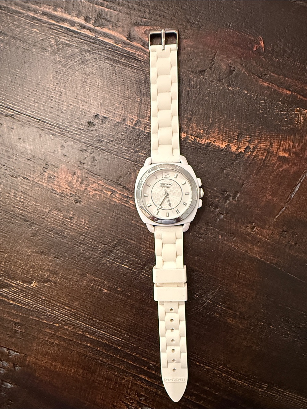 Coach white silicone watch